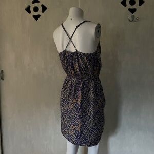 Gorgeous 100% silk cross-back colorful dress